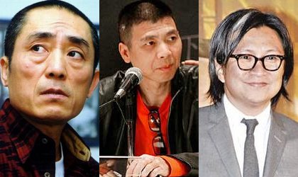 From left to right: Zhang Yimou, Feng Xiaogang, Peter Chan Ho-Sun